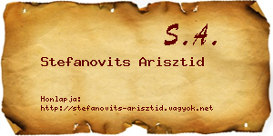 Stefanovits Arisztid névjegykártya